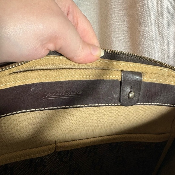 Vintage Dooney & Bourke Signature DB Purse Large Tassel Tote Y2K Brown GUC! - Picture 12 of 14